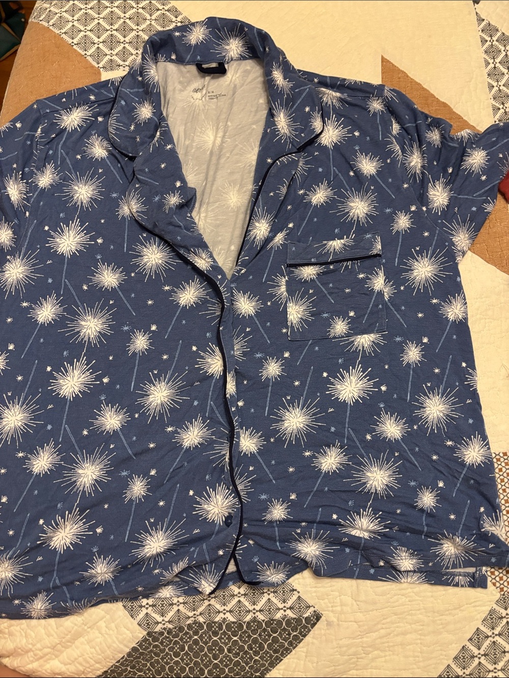 NWOT Aerie fireworks pj top, Med